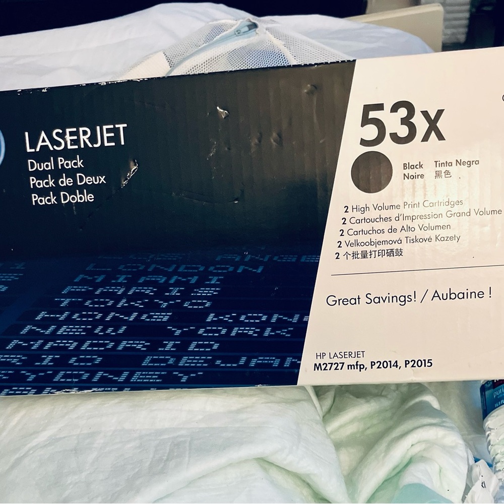 2 New Genuine HP Laser Toner 53X Dual Pack One Side Opened Still Sealed NEW SOLD
